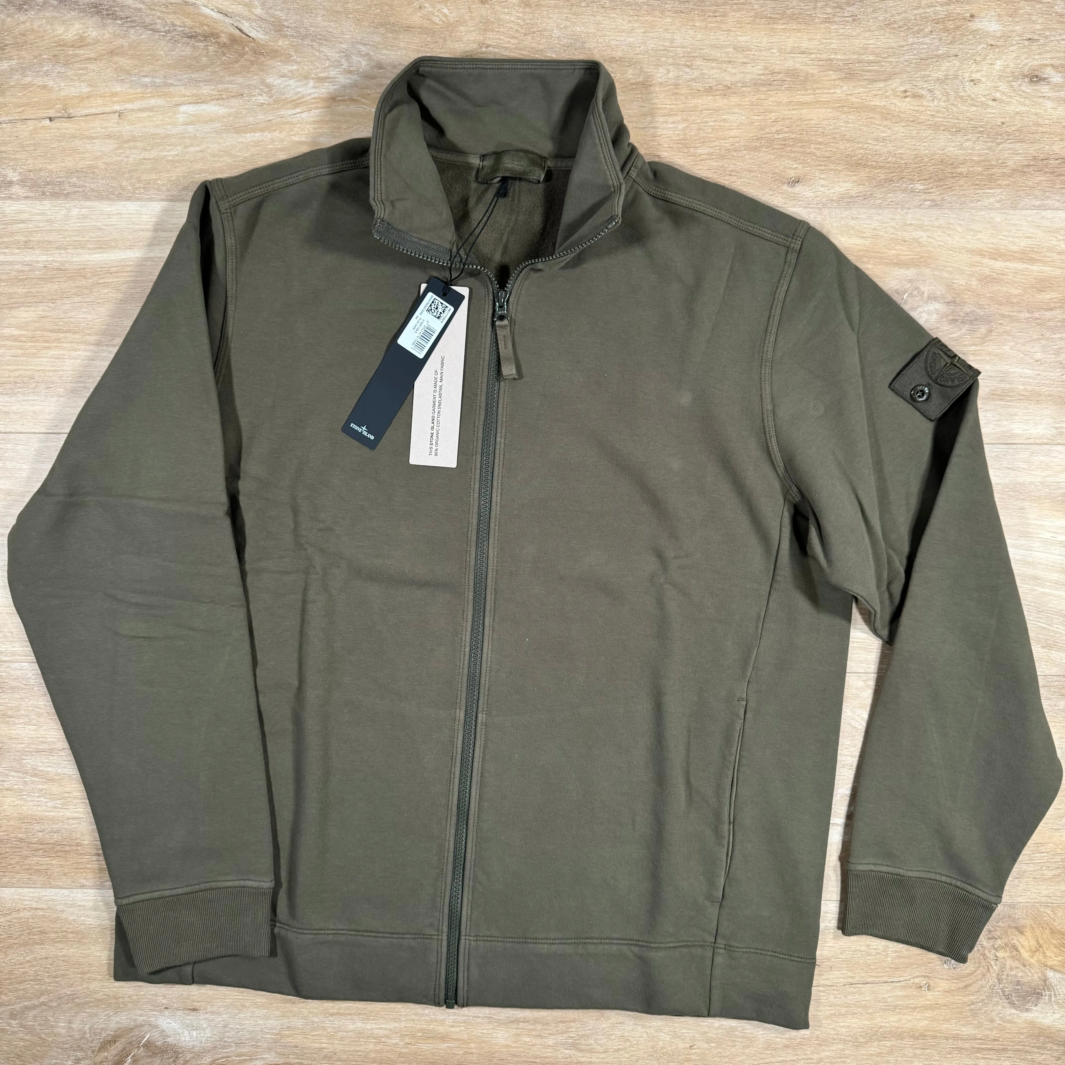 Stone Island Full-Zip Ghost Sweatshirt in Military Green