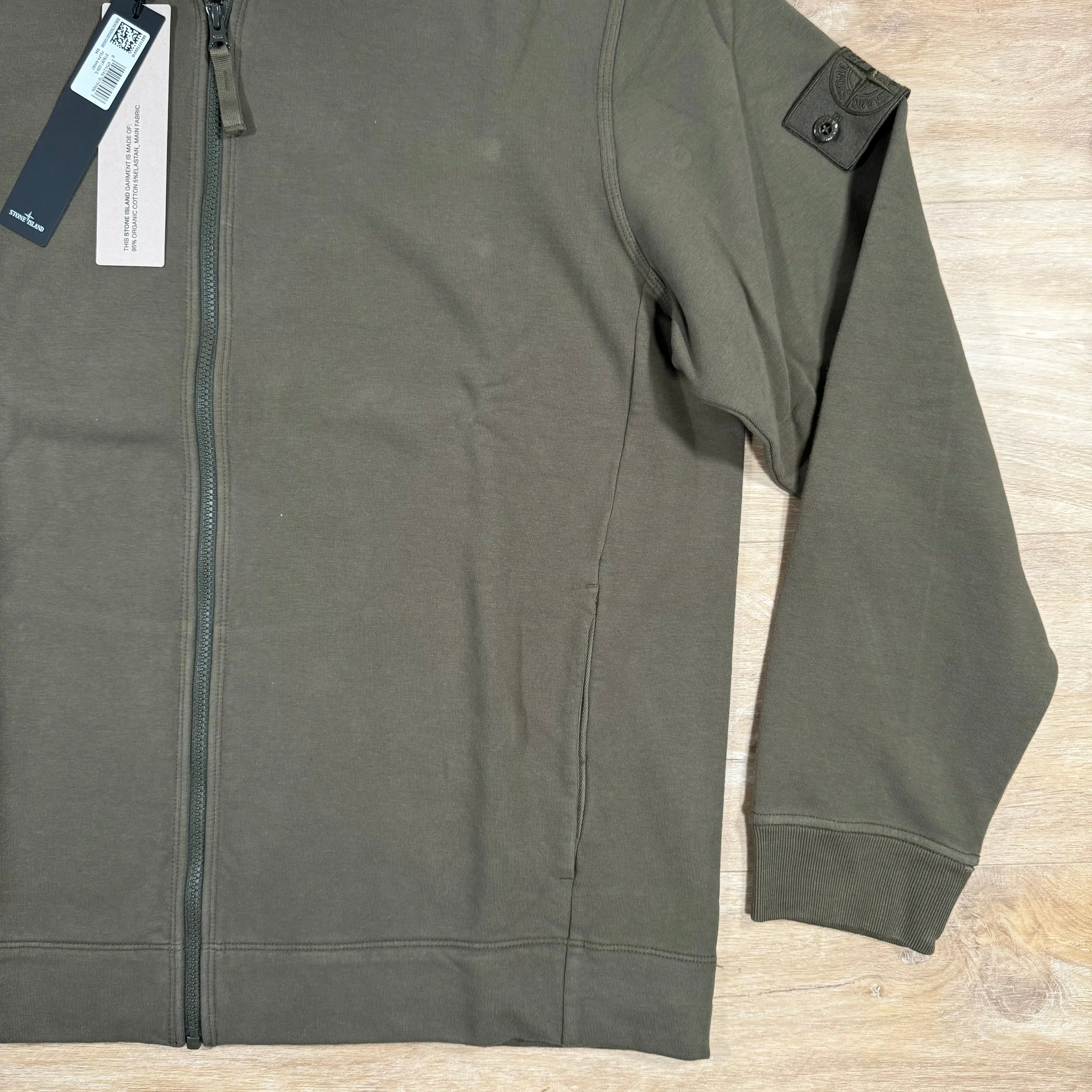 Stone Island Full-Zip Ghost Sweatshirt in Military Green