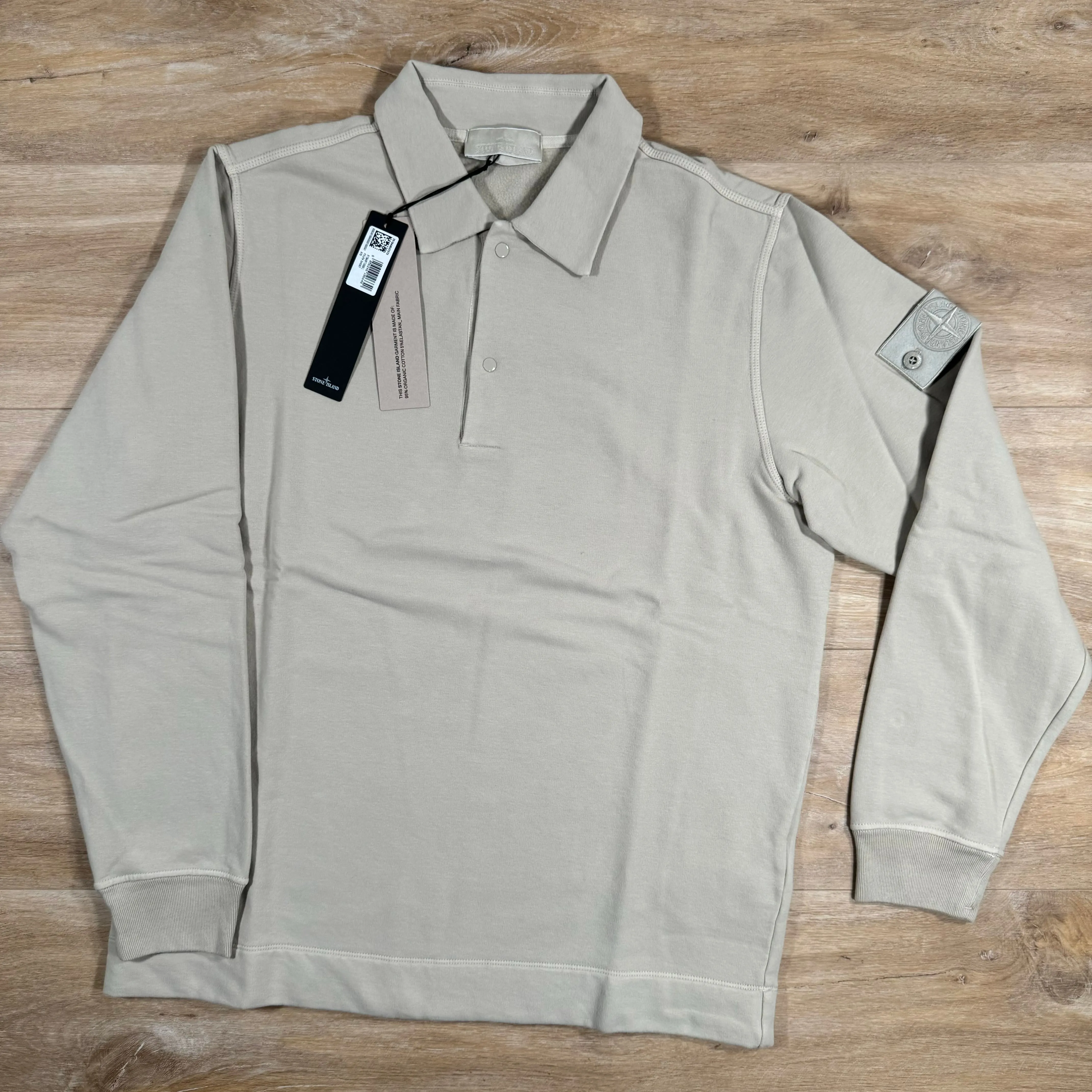 Stone Island Ghost Polo Sweatshirt in Beige