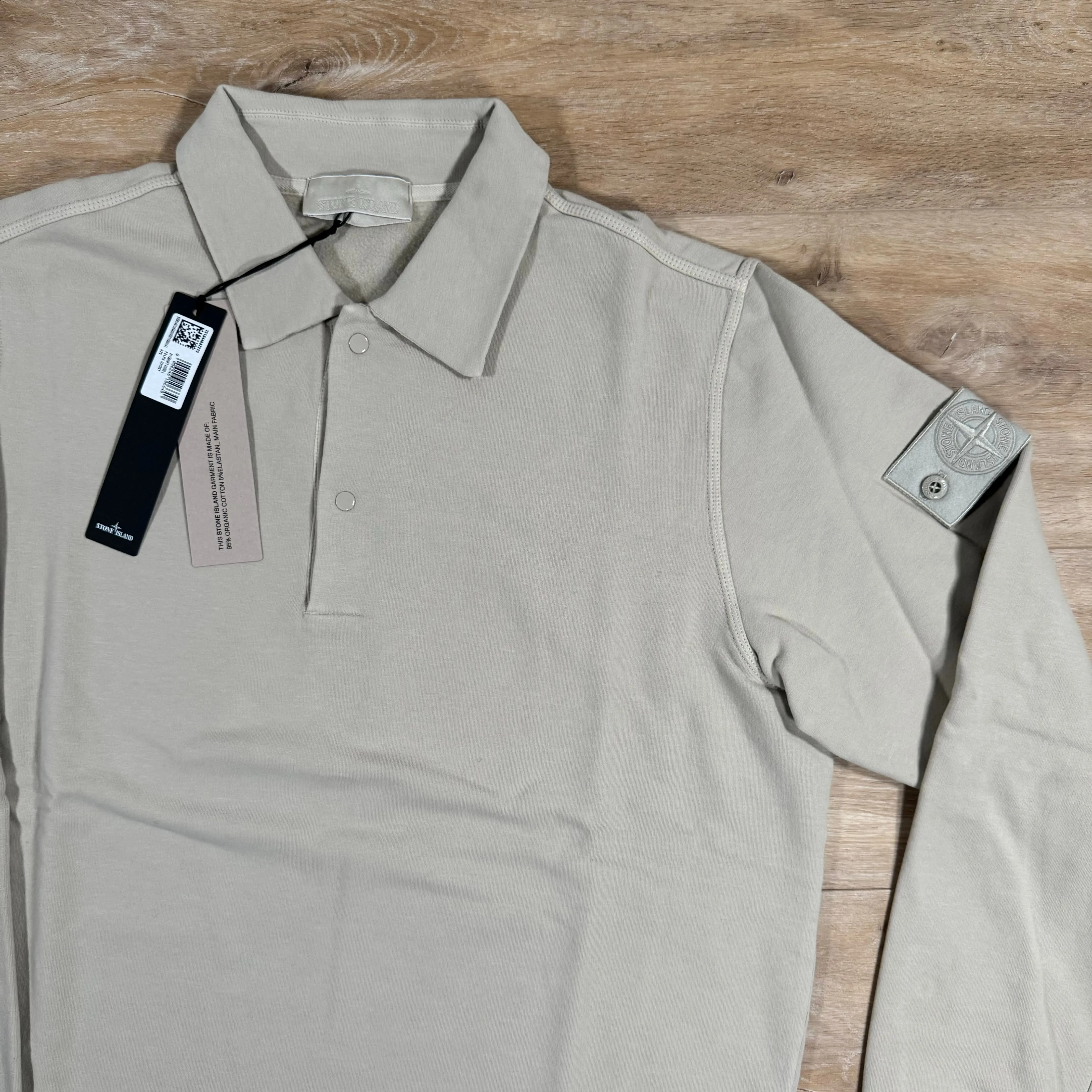 Stone Island Ghost Polo Sweatshirt in Beige