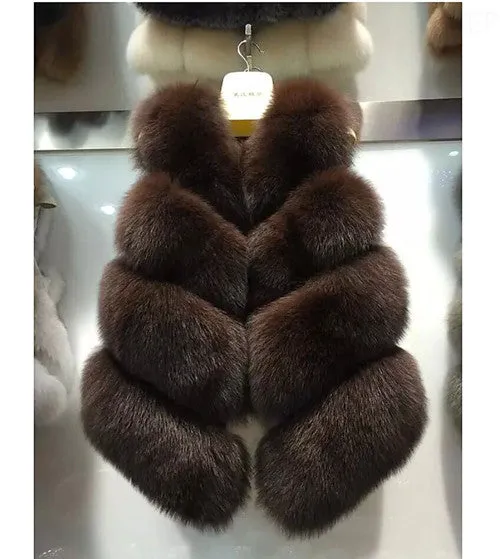 Tatyana Furclub 100% Real Natural Fur Vest,Luxury Women Winter Fashion Fur Furry vest,Fox Fur Vest Coat Female,Fur Coat Vest