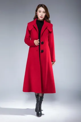 warm winter coat, red coat 1859#