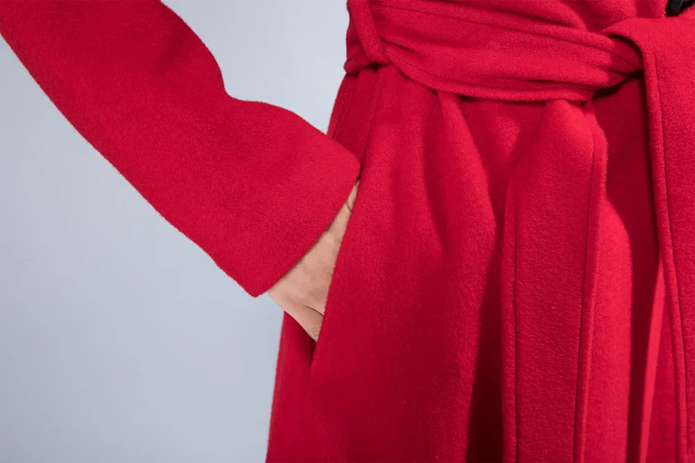 warm winter coat, red coat 1859#