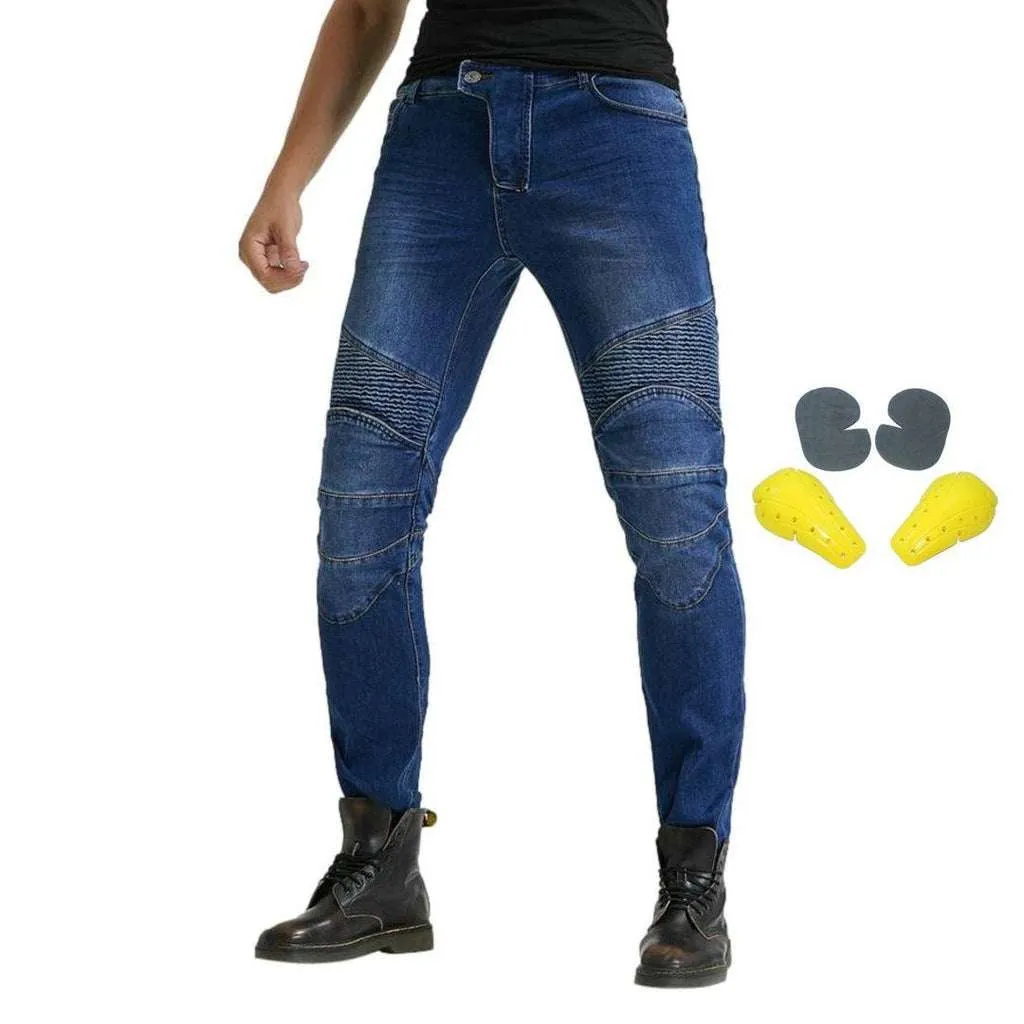 Waterproof men's biker jeans