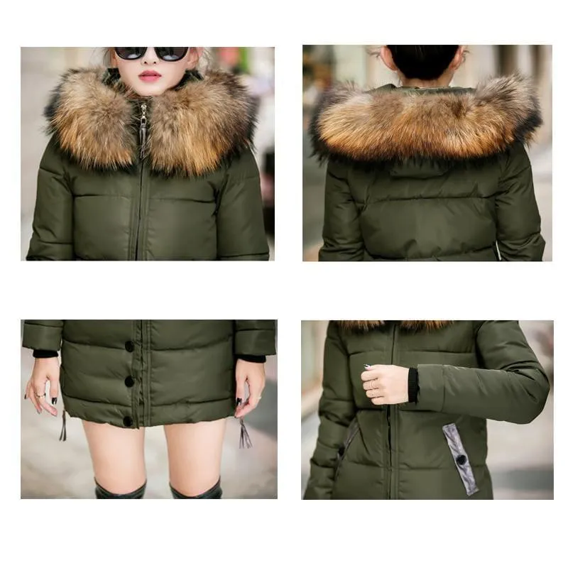 Winter Hooded Female Outerwear Parka Long Coat