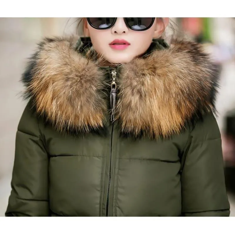 Winter Hooded Female Outerwear Parka Long Coat