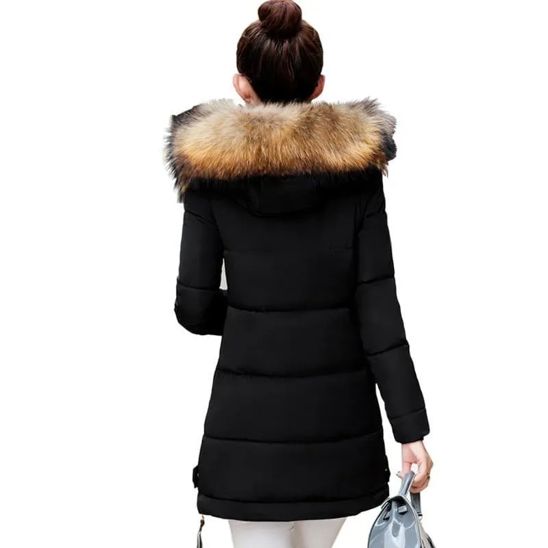 Winter Hooded Female Outerwear Parka Long Coat