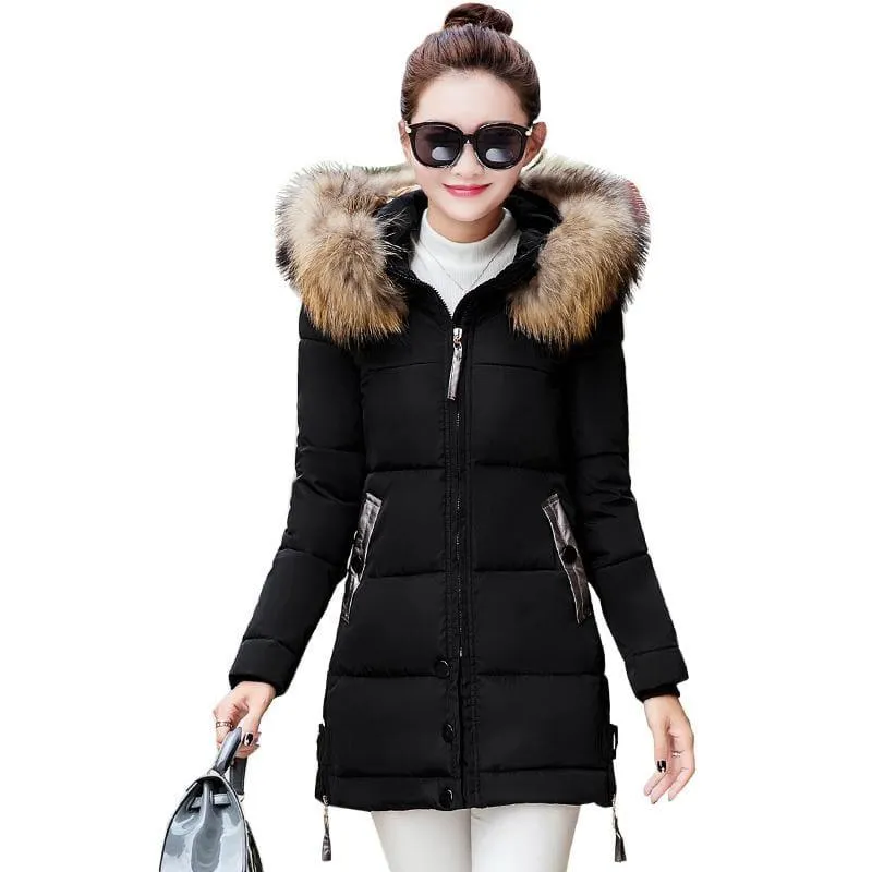 Winter Hooded Female Outerwear Parka Long Coat