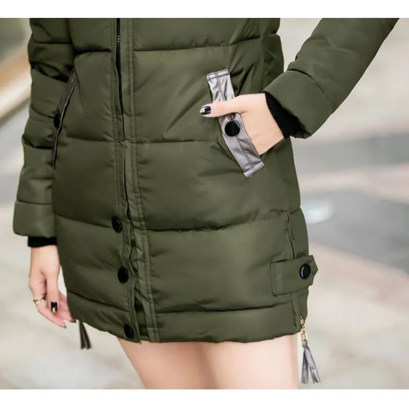 Winter Hooded Female Outerwear Parka Long Coat