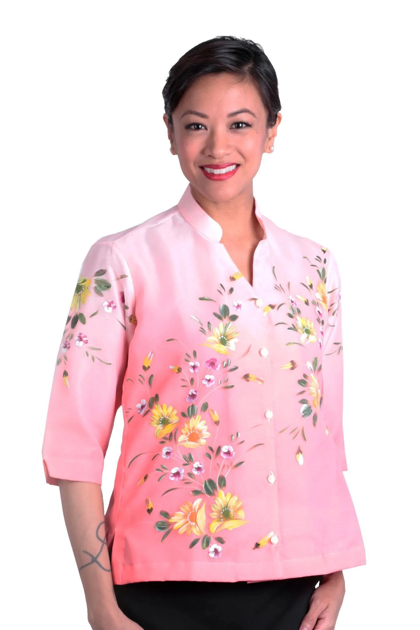 WO04 - MADE-TO-ORDER - Women's Barong Tagalog Pomelo - Filipiniana