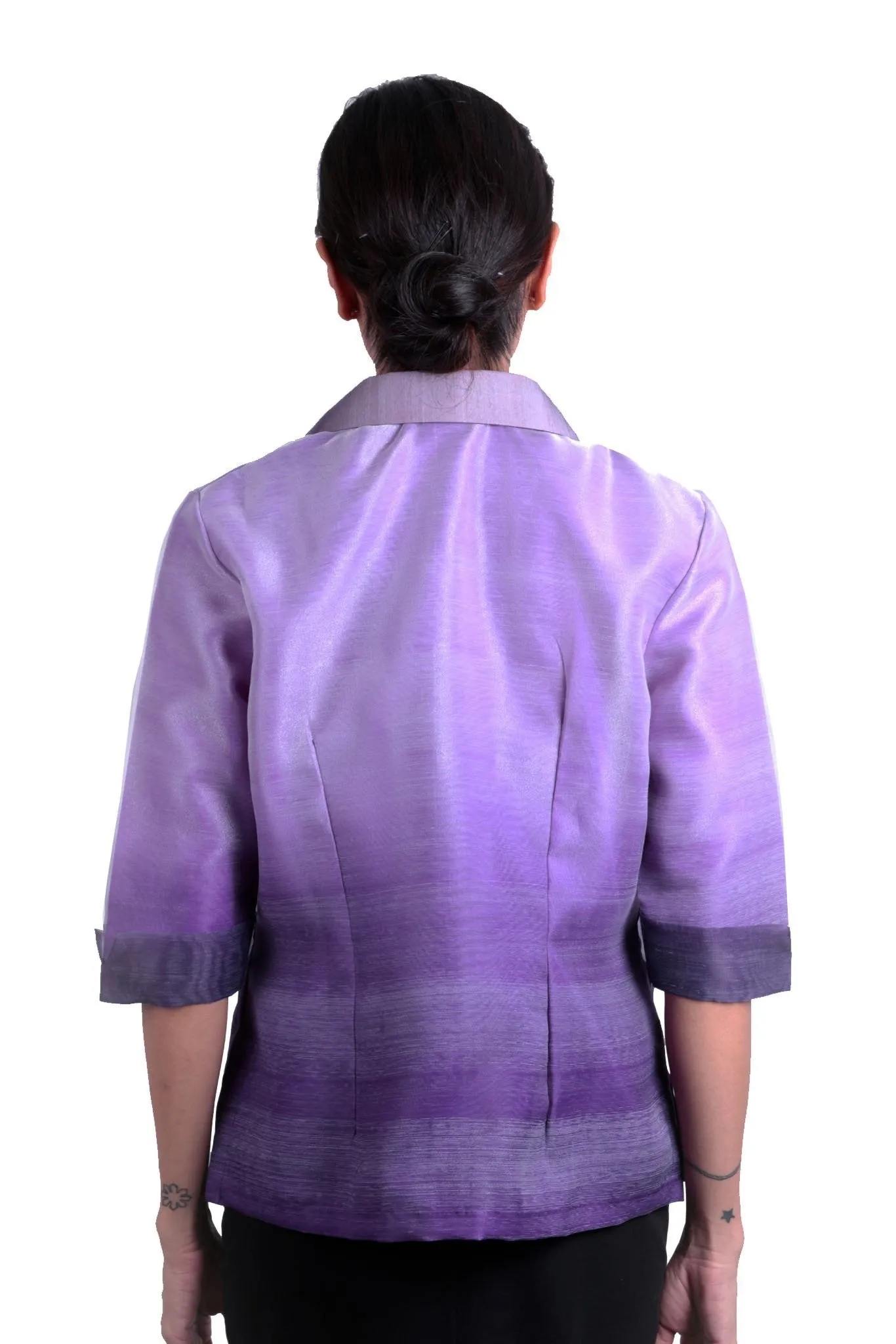 WO08 - MADE-TO-ORDER - Women's Barong Tagalog Purple - Filipiniana