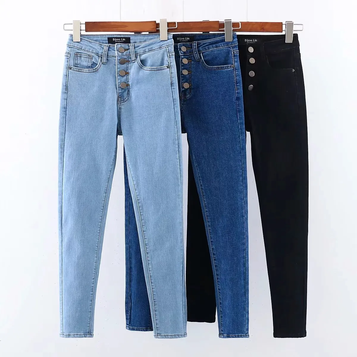 Women Single-brested Slimming Denim Jeans