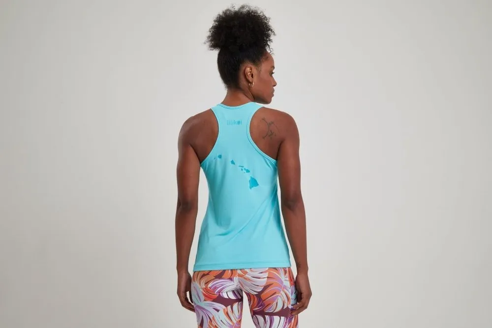 Women's Dri-Fit Tank Top LILIKOI Logo - OCEAN BLUE