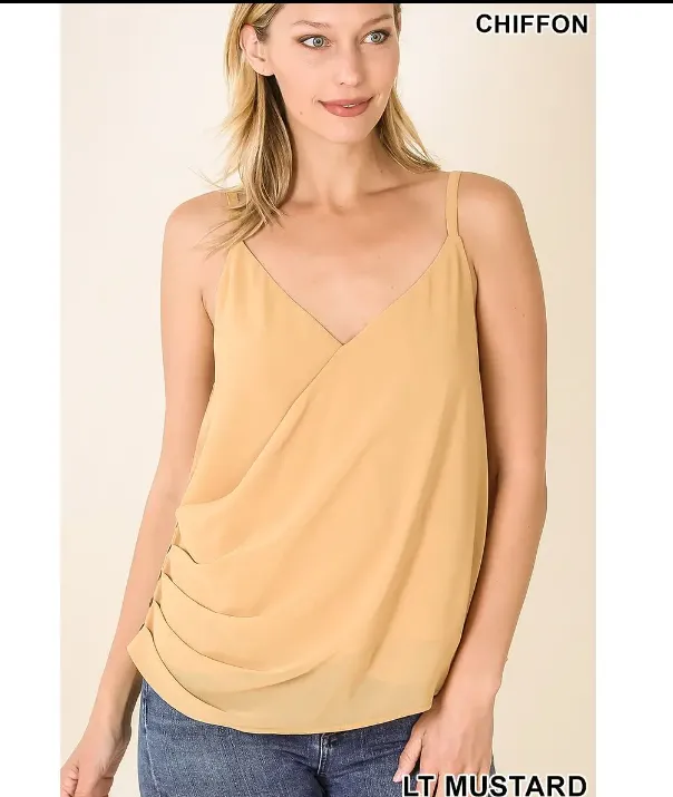 Woven Double Layer Chiffon Spaghetti Top