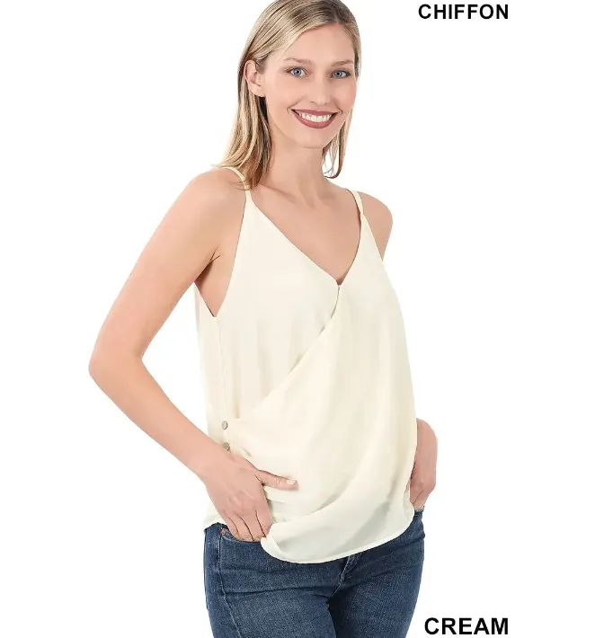 Woven Double Layer Chiffon Spaghetti Top