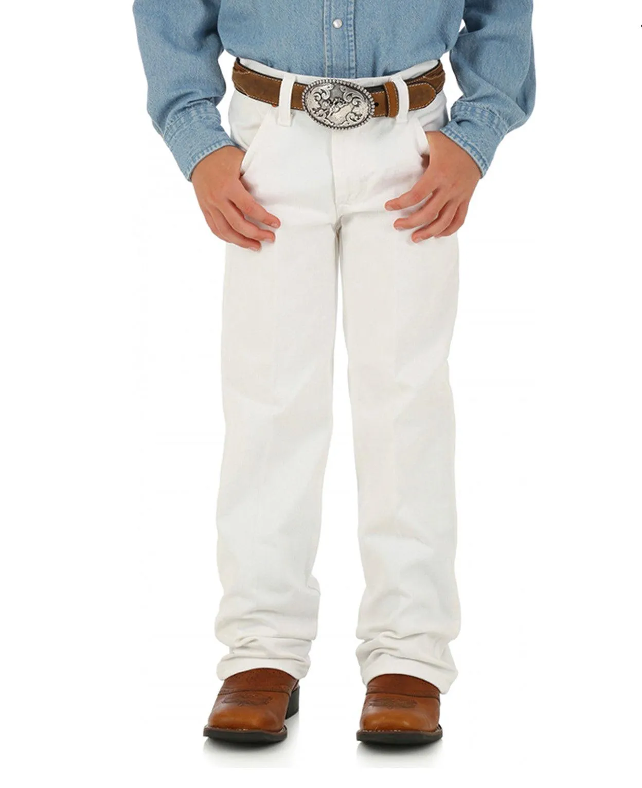 Wrangler Boy's Cowboy Cut White Jeans 1013MWBWI